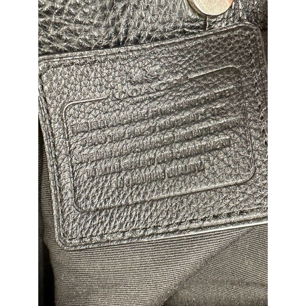 Coach Madison Phoebe Shoulder Bag Black Pebbled Leather Satchel Purse - Picture 4 of 15
